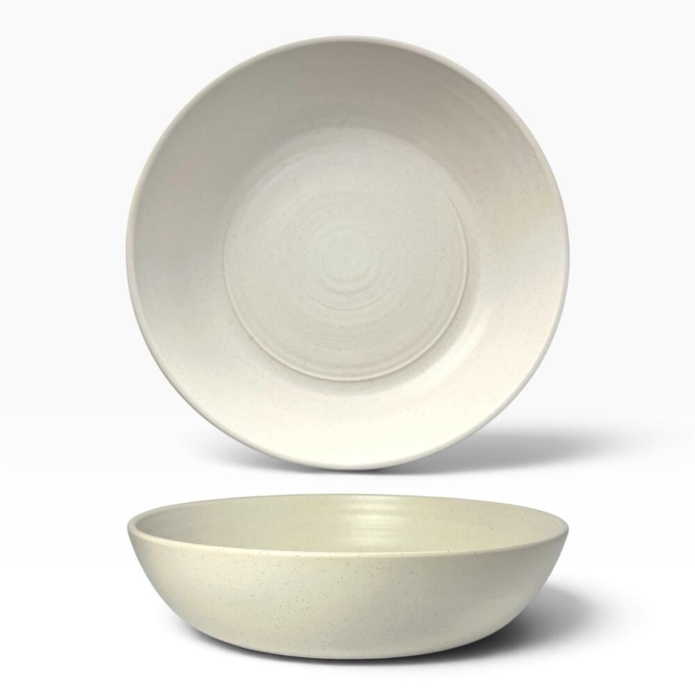 Bee & Willow “Milbrook, White” Large Round Ceramic Serving Bowl 9 3/4”
